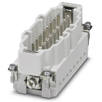 Ein rechteckiger weißer Mehrpolstecker mit Metallkontakten und Schraubverbindungen. Geeignet für industrielle Anwendungen.