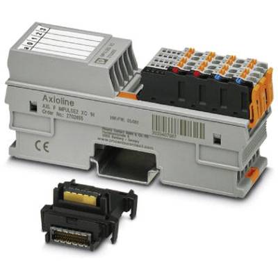 Ein Axioline-Modul und ein Stecker. Hauptsächlich genutzt in der industriellen Automatisierungstechnik.