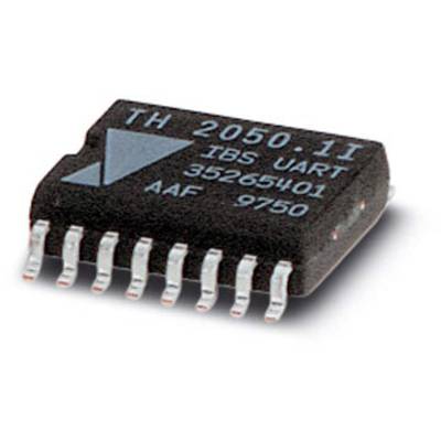 Ein Mikrochip mit der Aufschrift 'TH 2050.11 IBS UART 35265401 AAF 9750', zeigt viele Anschlüsse an den Seiten.