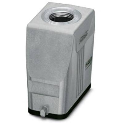 Ein rechteckiger, metallischer Sensor mit einem Gewinde an der Oberseite und geriffelter Oberfläche. Es ist ein Gerät zur Messung von Druck.