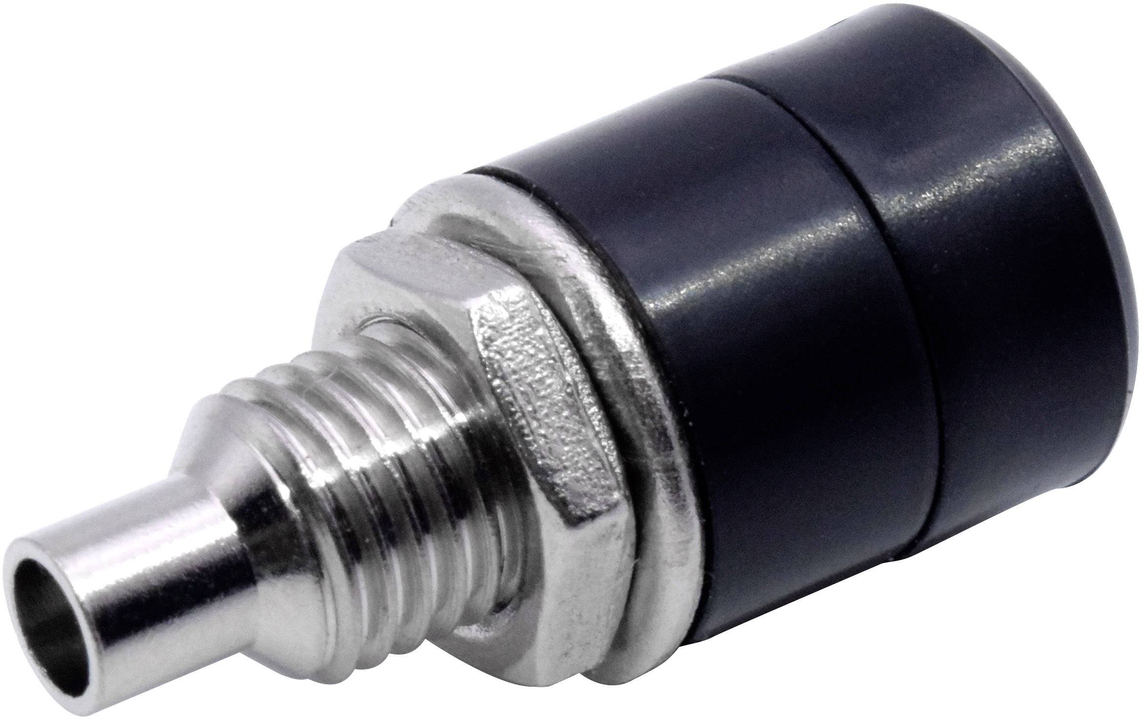 Metallsensor mit Gewinde und schwarzem Kunststoffgehäuse, der in Maschinen zur Temperatur- oder Druckmessung eingesetzt wird.