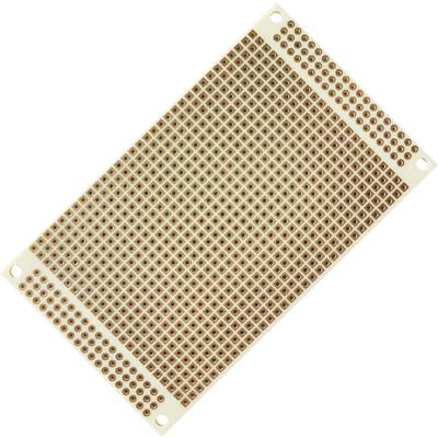 Leiterplatte mit vielen Löchern für elektronische Schaltungen, oft für Prototypen verwendet. Beige Farbe, rechteckige Form.