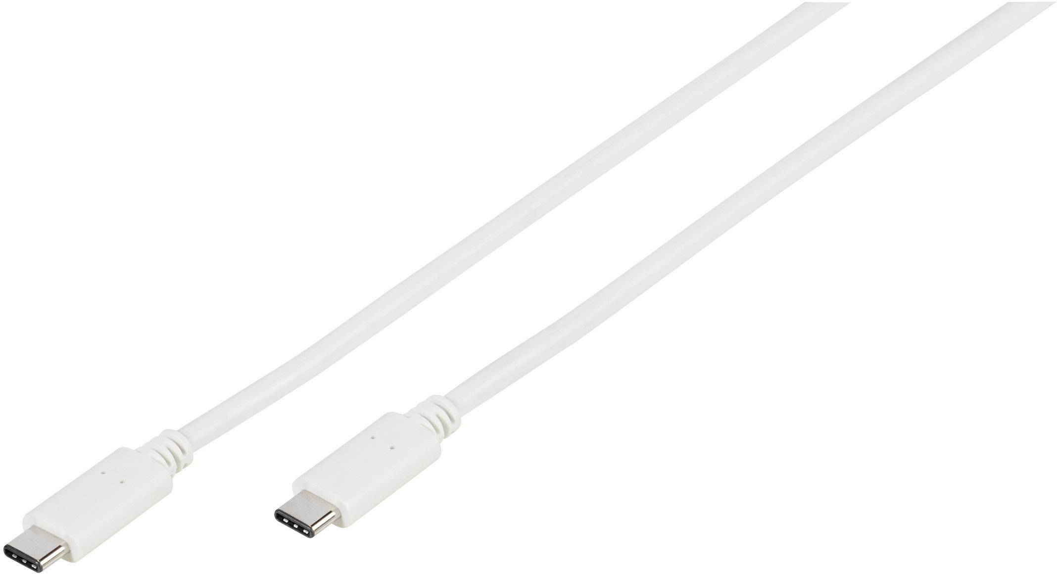 VIVANCO USB 3.1 Anschlusskabel [1x USB-C? Stecker - 1x USB-C? Stecker] 1 m Weiß
