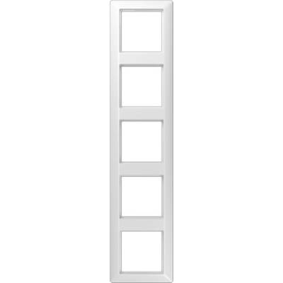 Ein schmales Fenster mit fünf rechteckigen Glasabschnitten in einem weißen Rahmen.