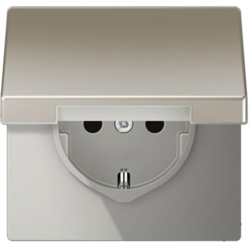 Jung 1fach Einsatz Steckdose mit Klappdeckel Edelstahl ES1520KIKL 1 St.