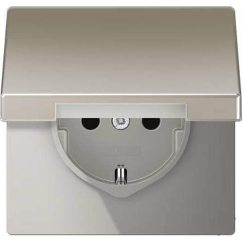 Jung 1fach Einsatz Schutzkontakt-Steckdose mit Klappdeckel Edelstahl ES1520KL 1 St.