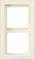 Ein beiges, vertikales Kunststoffrahmen mit zwei rechteckigen Aussparungen in der Mitte.