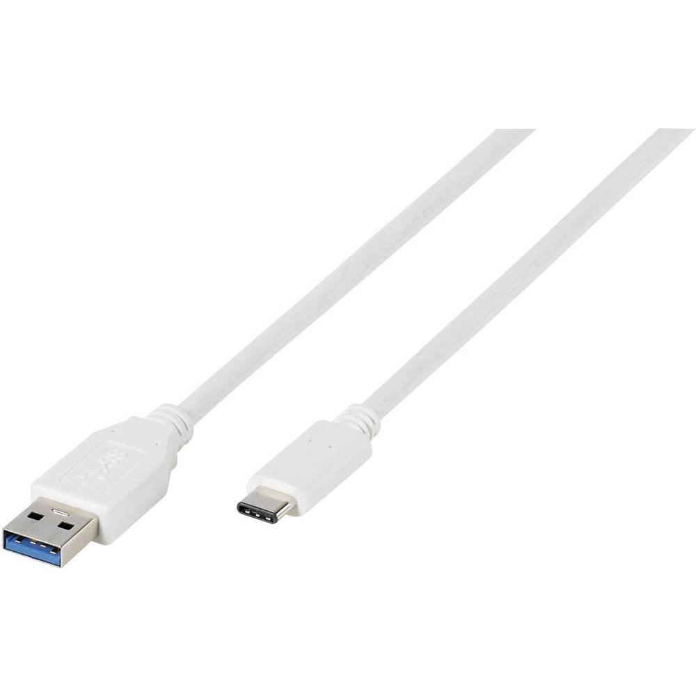 Vivanco USB 3.1 (gen. 1) Aansluitkabel [1x USB 3.0 stekker A 1x USB-C stekker] 1 m Wit