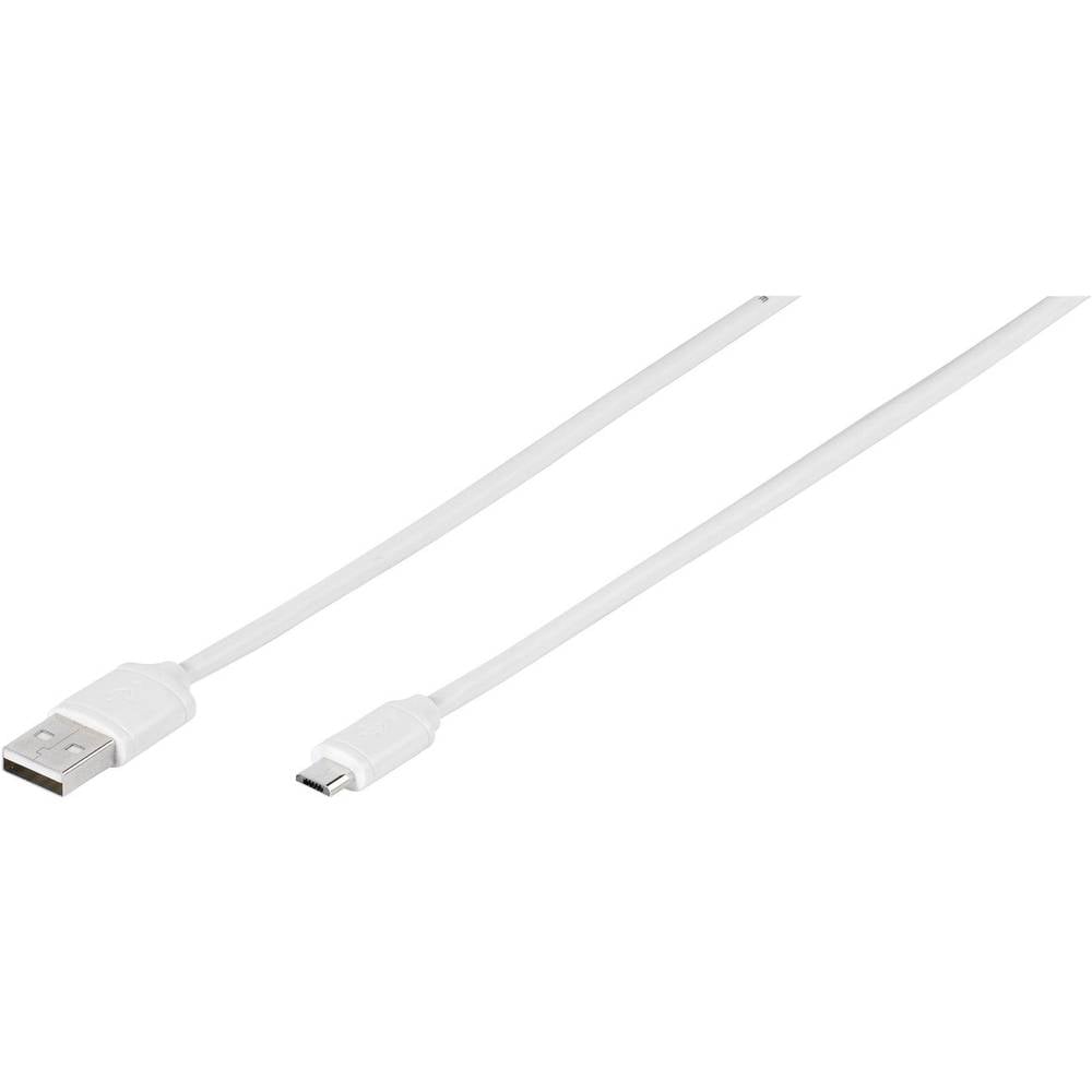 Vivanco USB 2.0 Aansluitkabel [1x USB-B 2.0 stekker 1x Micro-USB-stekker] 1 m Wit