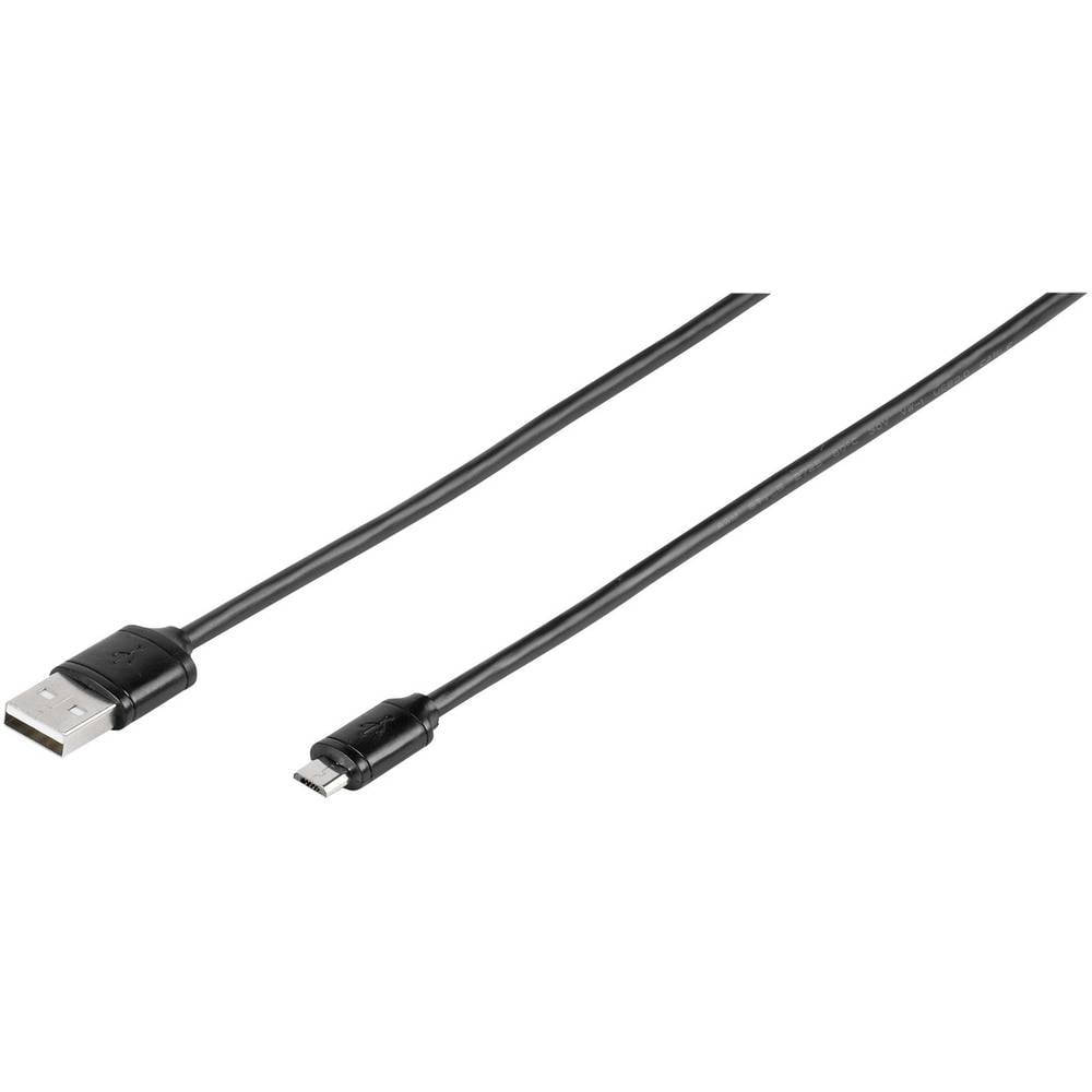 Vivanco USB 2.0 Aansluitkabel [1x USB-B 2.0 stekker 1x Micro-USB-stekker] 1 m Zwart