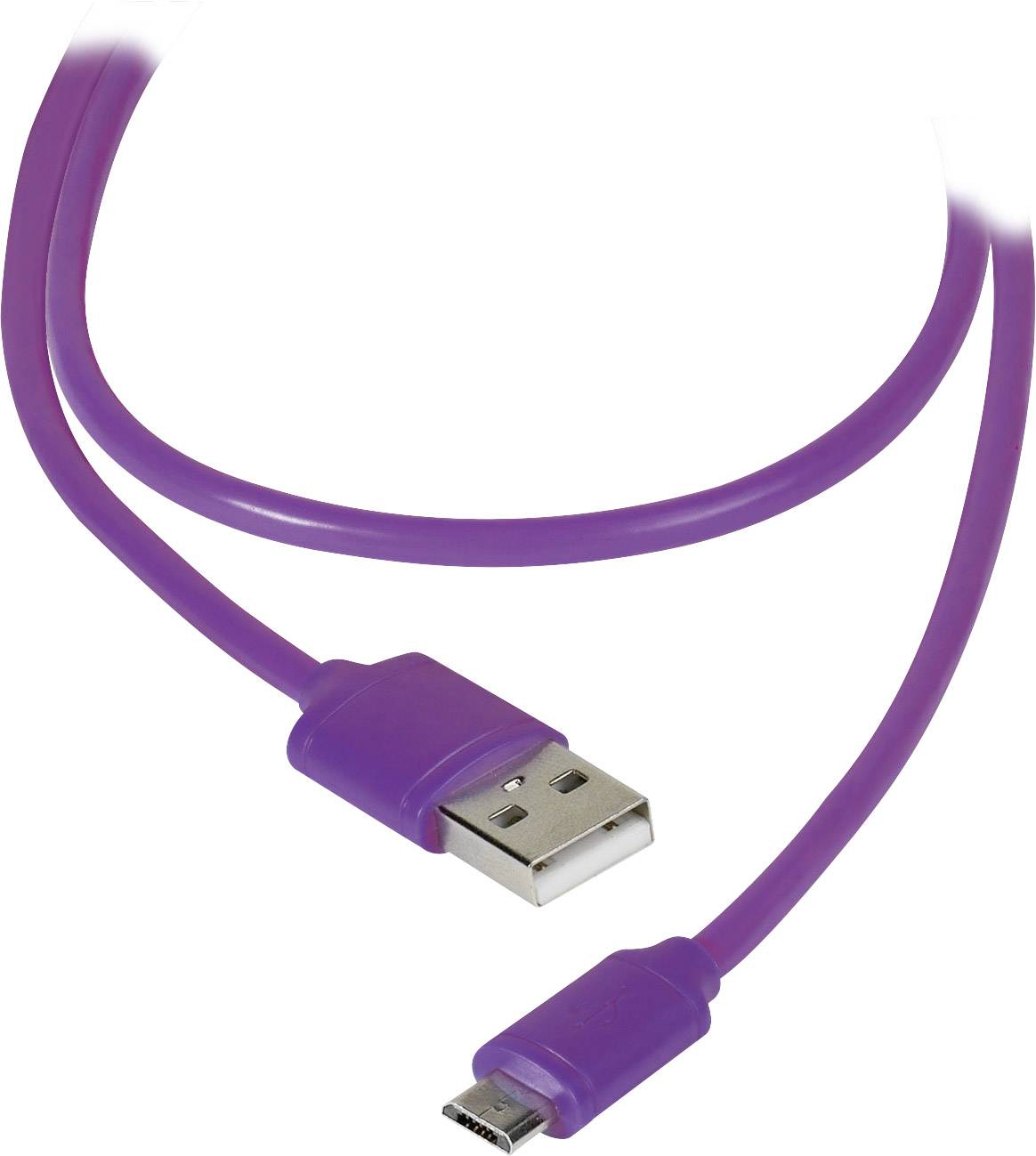 VIVANCO USB 2.0 Anschlusskabel [1x USB 2.0 Stecker B - 1x Micro-USB-Stecker] 1.20 m Lila