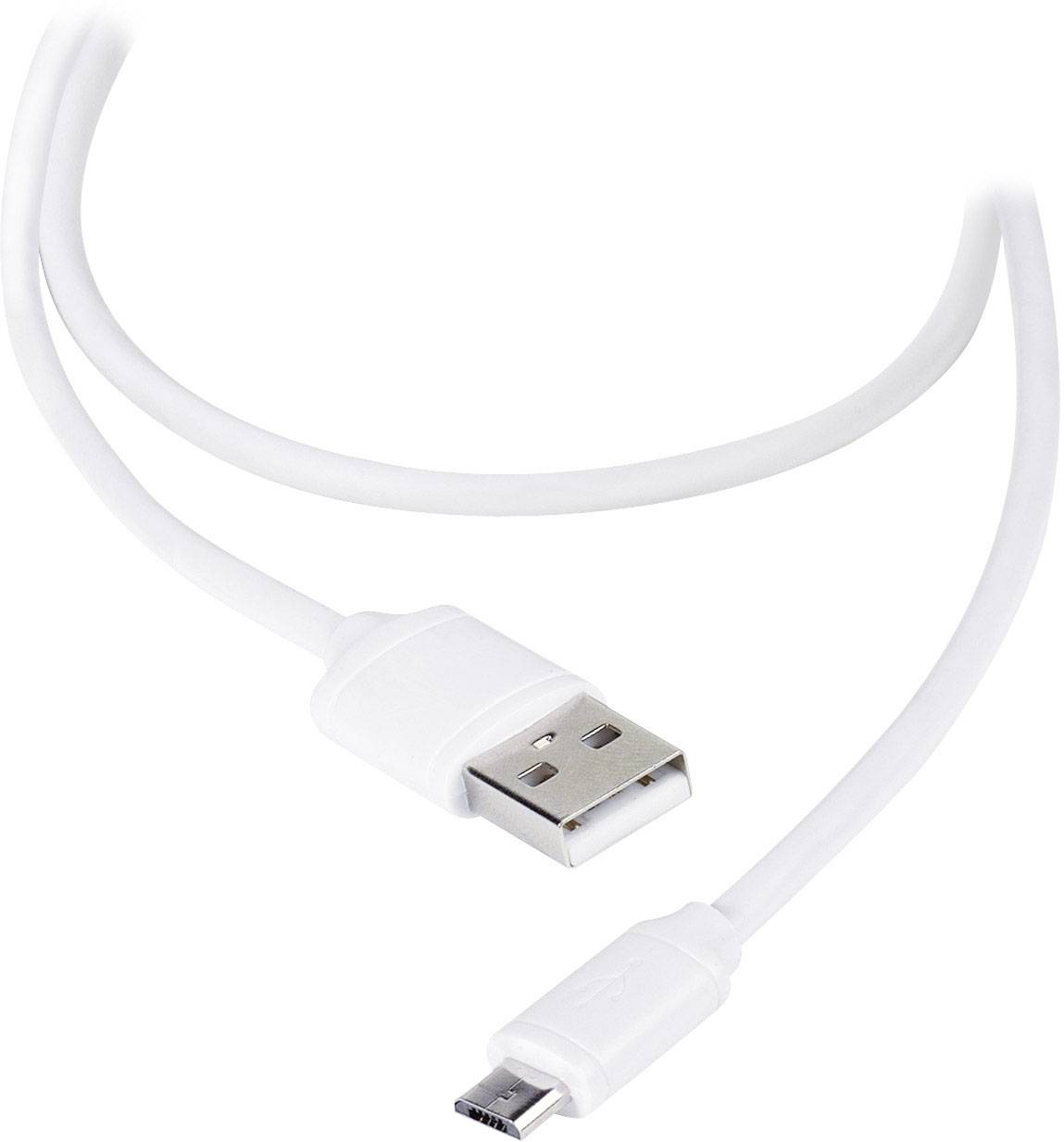 VIVANCO USB 2.0 Anschlusskabel [1x USB 2.0 Stecker A - 1x USB 2.0 Stecker Micro-B] 1.20 m Weiß