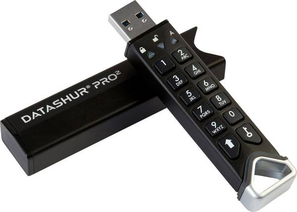 iStorage datAshur Pro2 USB-Stick  128 GB Schwarz IS-FL-DP2-256-128 USB-A (USB 3.2 Gen 1)