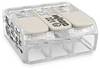 WAGO 221-483 221-483 Verbindungsklemme flexibel: 0.20-4 mm² starr: 0.20-4 mm² Polzahl: 3 1 St. Transparent, Weiß