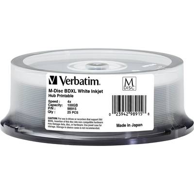 Verbatim 98915 M-DISC Blu-ray XL Rohling 100 GB 25 St. Spindel Bedruckbar
