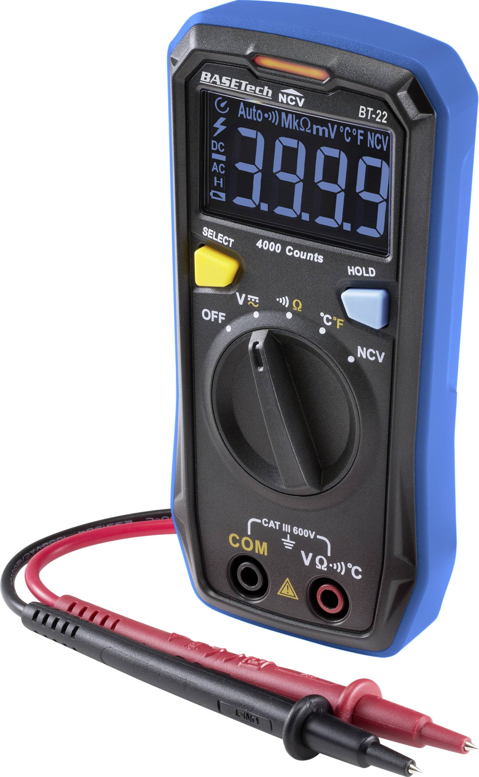 Basetech BT-22 Hand-Multimeter digital CAT III 600 V Anzeige (Counts): 4000-2
