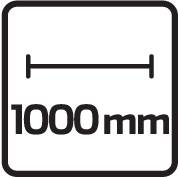 'Schild mit horizontalem Pfeil über der Aufschrift 1000 mm'