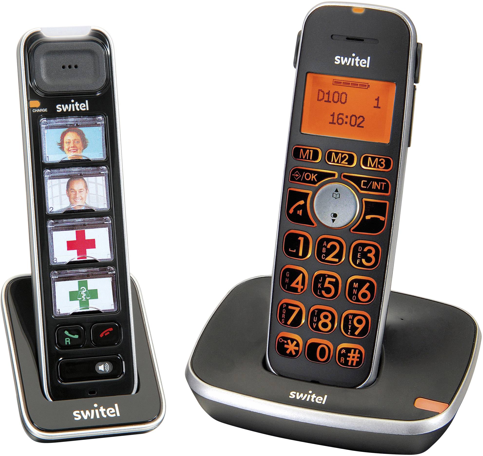 Switel D112 Vita Comfort Schnurloses Seniorentelefon FotoTasten, Freisprechen, für Hörgeräte