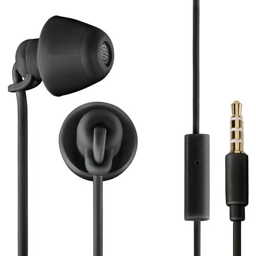 Thomson EAR3008BK Piccolino In Ear Kopfhörer kabelgebunden Schwarz Noise Cancelling Headset, Lautstärkeregelung