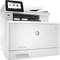 Drucker 'HP Color LaserJet Pro MFP M479fdw' in Weiß; Touchscreen-Display zeigt Symbole für Kopieren, Faxen, Scannen, Verbinden.