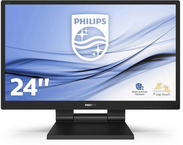 Philips Monitore B Line 242B9T Touchscreen-Monitor EEK: E (A - G)  60.5 cm (23.8 Zoll) 1920 x 1080 Pixel 16:9 5 ms VGA, DVI, DisplayPort, HDMI®, USB-A (USB 3.2 Gen 2), Kopfhörer (3.5 mm Klinke) IPS LCD