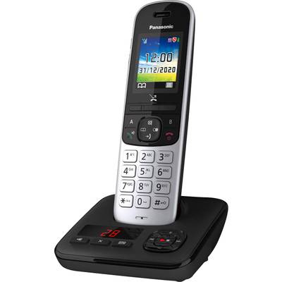Panasonic KX-TGH720GS DECT Schnurloses Telefon analog  Anrufbeantworter, Freisprechen Schwarz, Silber
