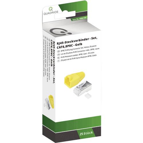 Quadrios RJ-45 Steckverbinder Set-CAT 6 1906C169 Stecker, gerade Polzahl Sensoren 8P8C Gelb 25 St.