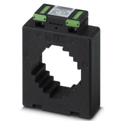 Stromwandler in rechteckiger Form mit grün-schwarzem Gehäuse, oft verwendet zur Strommessung in elektrischen Schaltungen.