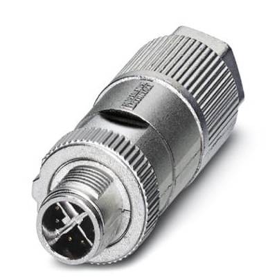 Ein silberner Metallstecker mit mehreren Stiften, oft für industrielle Verbindungen verwendet.