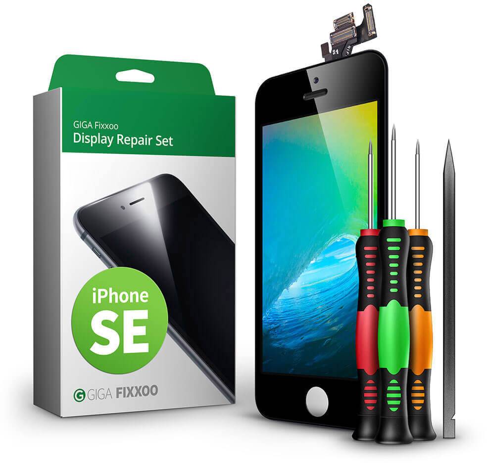 Reparaturset für iPhone SE: Enthält Bildschirm, Schraubendreher-Set und Anleitungen. Ideal zum Ersetzen eines defekten Displays.