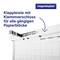 Die Abbildung zeigt eine Magnetoplan-Klappleiste mit Klemmschluss, geeignet für verschiedene Papierblöcke.