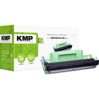 Trommeleinheit für Brother DR-1050-Drucker, grüne Komponente vor weißem Karton, geeignet für 36 Monate, 100% kompatibel.