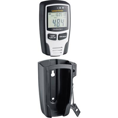 Ein digitales Thermometer mit einem Display zeigt die Raumtemperatur von 48,4 Grad an. Darunter eine Schutzhalterung.