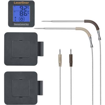 Thermometer-Set mit zwei Edelstahlsonden und digitalem Display, zeigt zwei Temperaturbereiche gleichzeitig an. Ideal fürs Kochen.