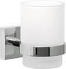 tesa 40244-00000-00 ekkro Zahnputzbecher Klebstoff Chrom (glänzend), Weiß (satiniert)