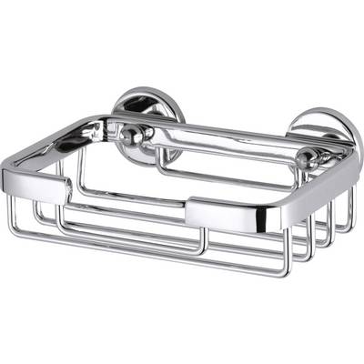 Ein rechteckiger, verchromter Duschkorb zur Wandmontage. Ideal zum Aufbewahren von Seife oder Duschutensilien in der Dusche.