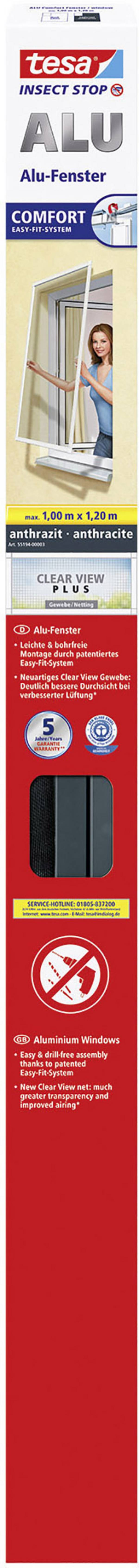 tesa ALU COMFORT 55194-00003-00 Fliegengitter (B x H) 1000 mm x 1200 mm Anthrazit 1 St.