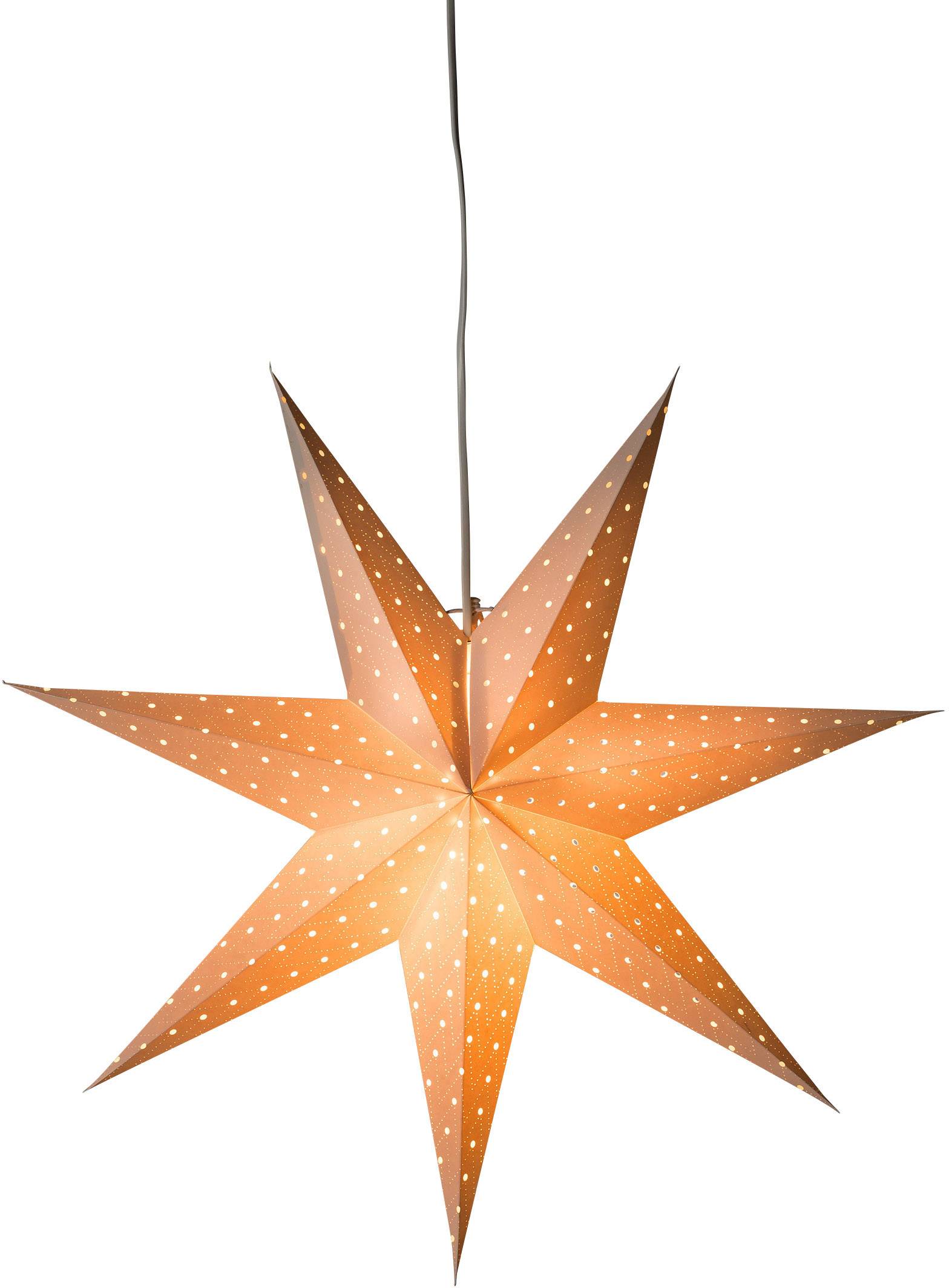 Konstsmide 2910-200 Kerstster Gloeilamp, LED Wit Geborduurd, Uitgestanst motief, Schakelaar