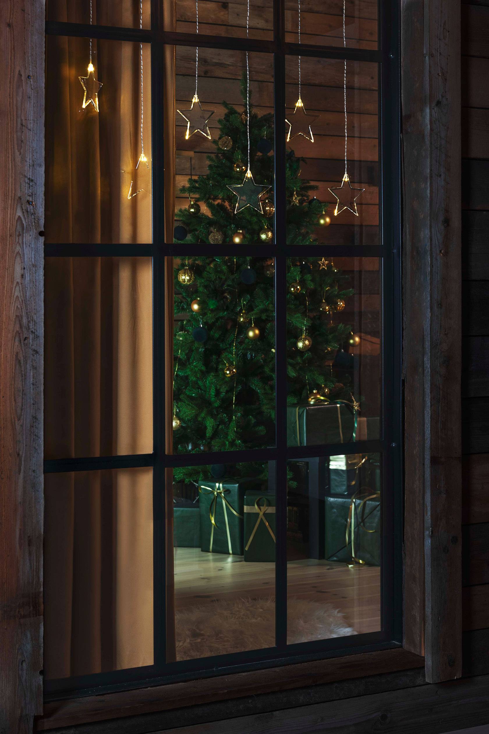 Konstsmide Lichtervorhang-Sterne Innen/Außen 3 V 8 LED Warmweiß-3