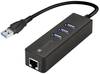 TECHly USB 3.2 Gen 1 (USB 3.0) Konverter [1x USB 3.2 Gen 1 Stecker A (USB 3.0) - 1x RJ45-Buchse] IDATA-USB-ETGIGA-3U2 14.00 cm inkl. 3-Port USB3.0 Hub