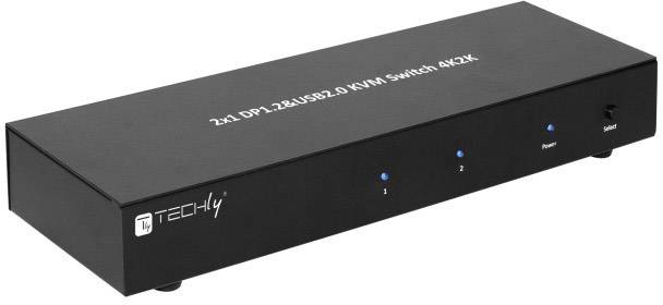 Techly 2-Port DisplayPort1.2 Dual-Monitor KVM Switch - KVM-/Audio-/USB-Switch --3