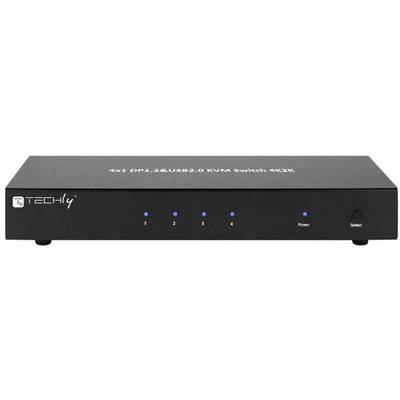 TECHly IDATA-DP-KVM4 4 Port DisplayPort-Switch Display-Port  3840 x 2160 Pixel
