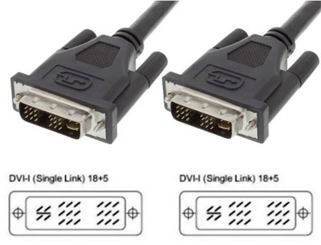 TECHLY DVI-I Kabel, Single Link, Stecker-Stecker, schwarz