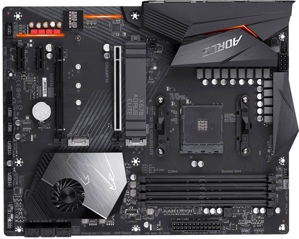 Gigabyte X570 AORUS ELITE Mainboard Sockel (PC) AMD® AM4 Formfaktor (Details) ATX Mainboard-Chipsatz AMD® X570-4