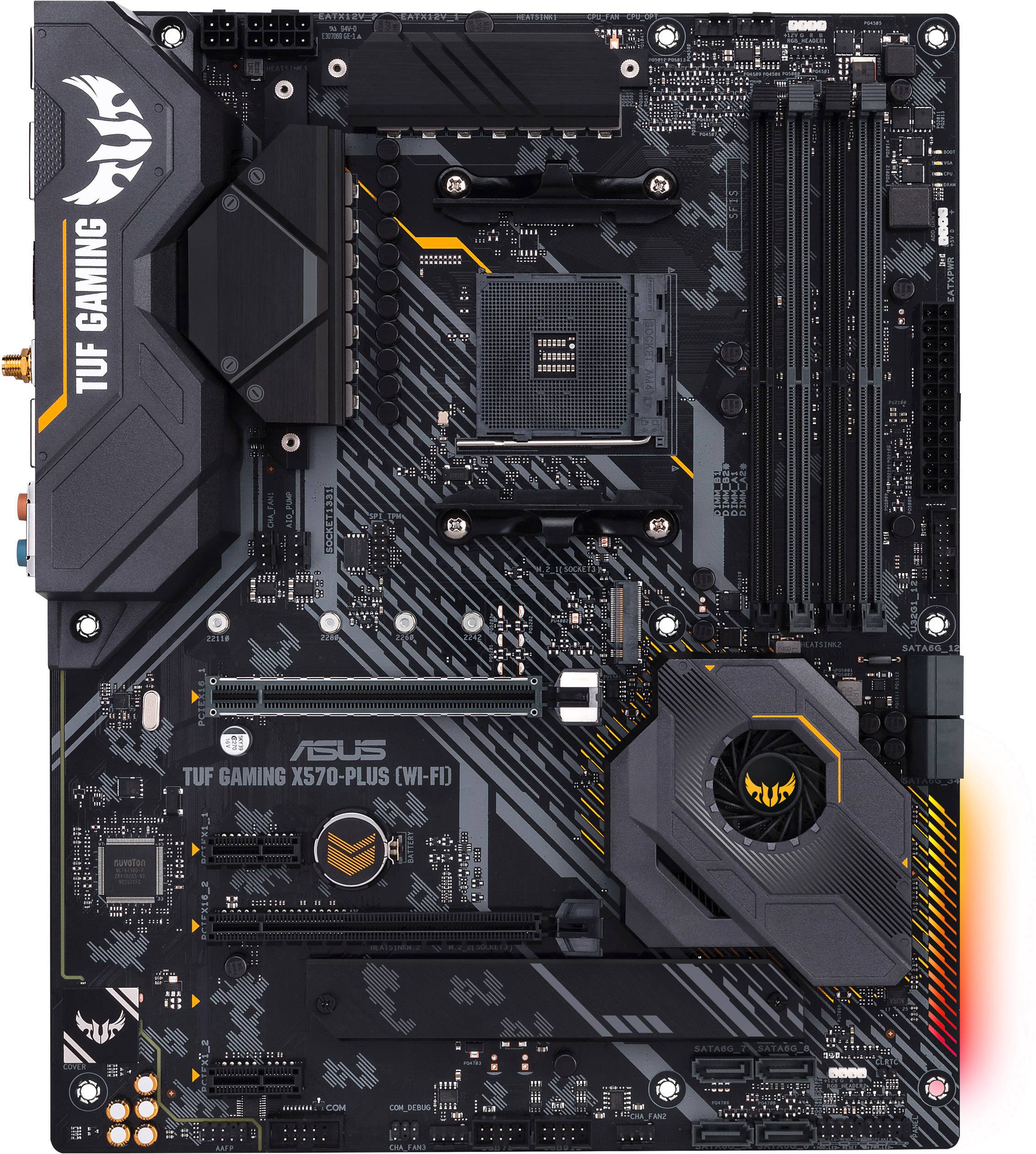 Asus TUF Gaming X570-Plus (WI-FI) Mainboard Sockel (PC) AMD® AM4 Formfaktor (Details) ATX Mainboard-Chipsatz AMD® X570-4