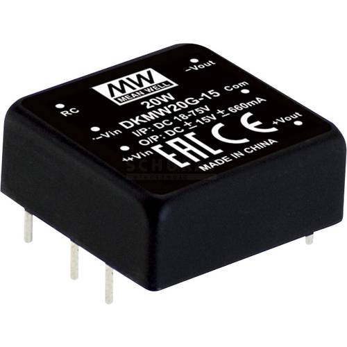 Thumbnail - MEAN WELL DKMW20G-15 DC/DC-Wandlermodul 830 mA 20 W Anzahl Ausgänge: 2 x Inhalt 1 St.