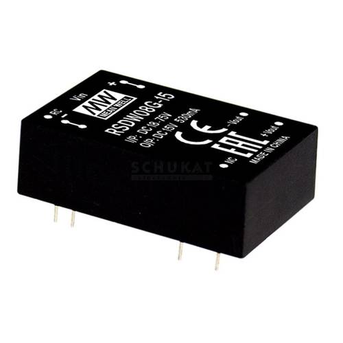 MEAN WELL RDDW08F-05 DC/DC-Wandlermodul 800 mA 8 W Anzahl Ausgänge: 2 x Inhalt 1 St.