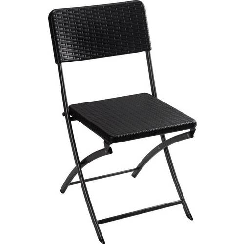 Perel folding chair rattan Camping Stuhl Schwarz FP165R Belastbarkeit (Gewicht) (max.) 300 kg