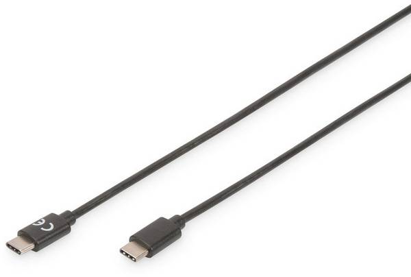 Digitus USB-Kabel USB 2.0 USB-C® Stecker, USB-C® Stecker 3.00 m Schwarz Flexibel, Folienschirm, Geflechtschirm, Geschirmt, doppelt geschirmt, mit USB AK-300138-030-S