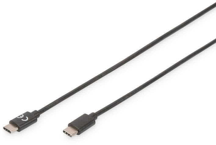 Digitus USB-Kabel USB 2.0 USB-C® Stecker, USB-C® Stecker 3.00 m Schwarz Flexibel, Folienschirm, Geflechtschirm, Geschirm